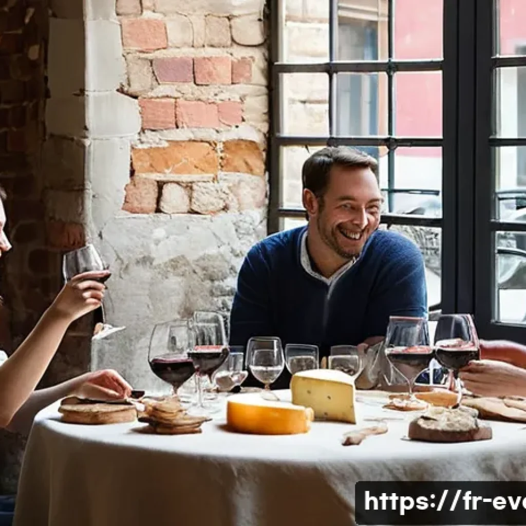 소규모 이벤트기획 전략 - **Prompt 1: A Cozy French Cheese Tasting Workshop**
    "A vibrant, intimate scene inside a charming...