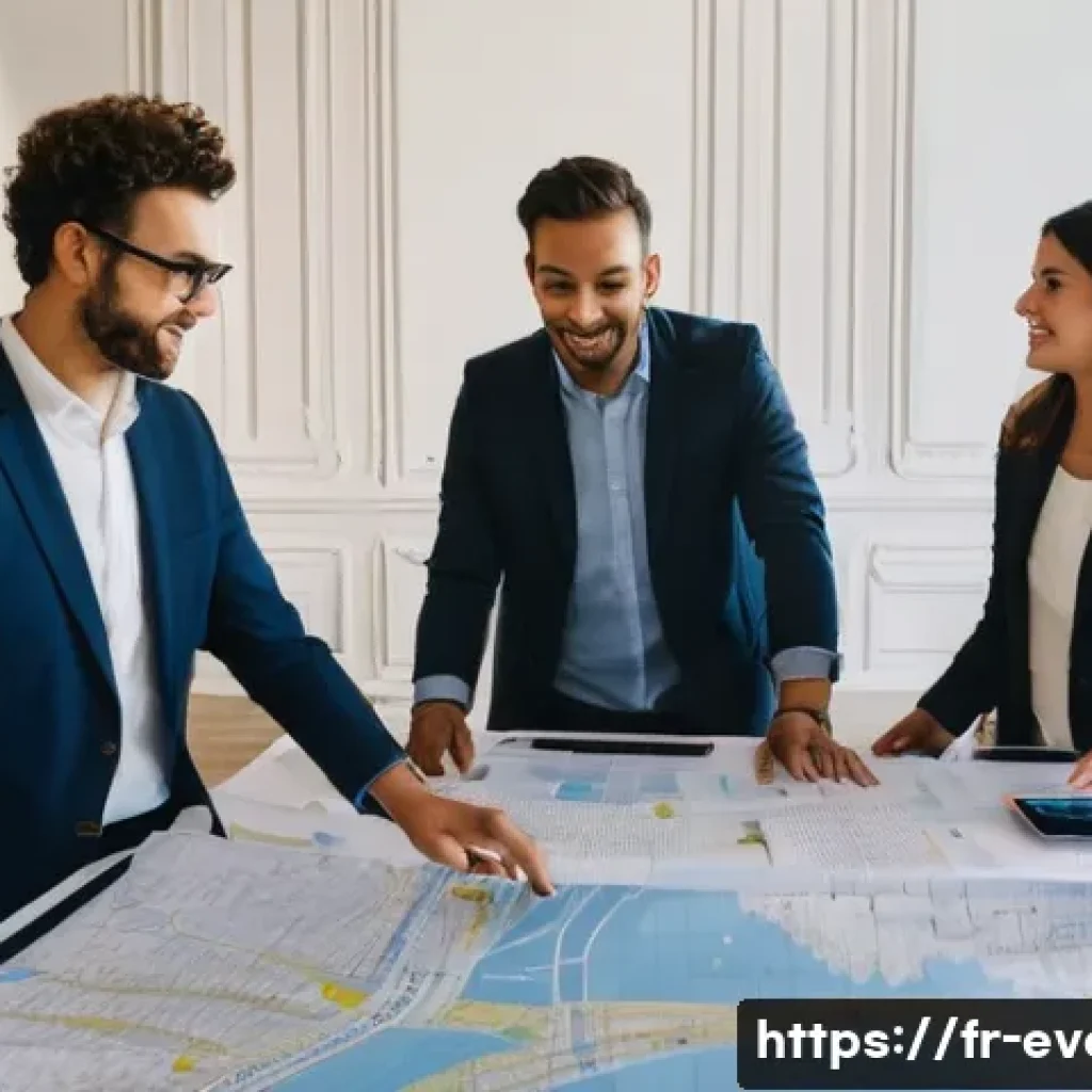 이벤트기획 관련 법률과 규정 - **Event Planning & Authorization Success:** A brightly lit, modern event planning office in a French...