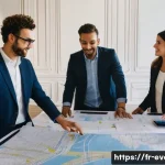 이벤트기획 관련 법률과 규정 - **Event Planning & Authorization Success:** A brightly lit, modern event planning office in a French...