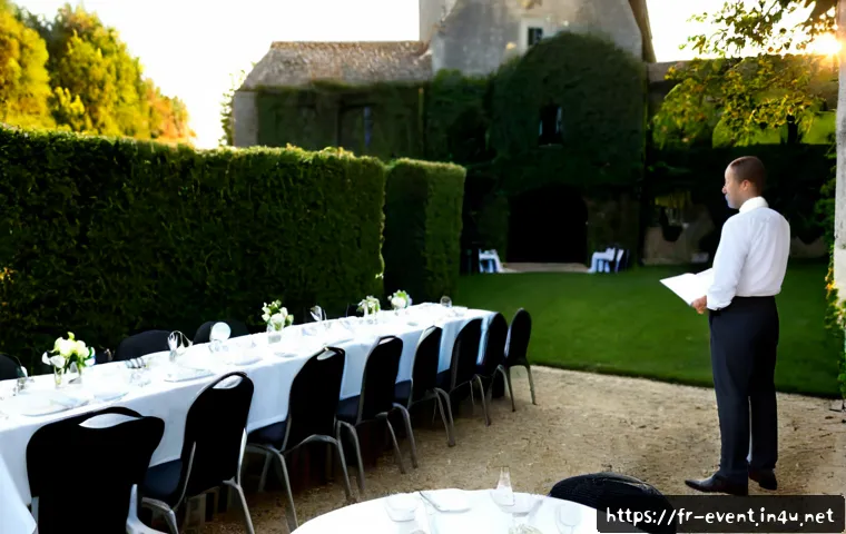 이벤트기획자 초보를 위한 가이드 - Photorealistic beginner event planner in a bright Paris studio workspace, confidently arranging a co...